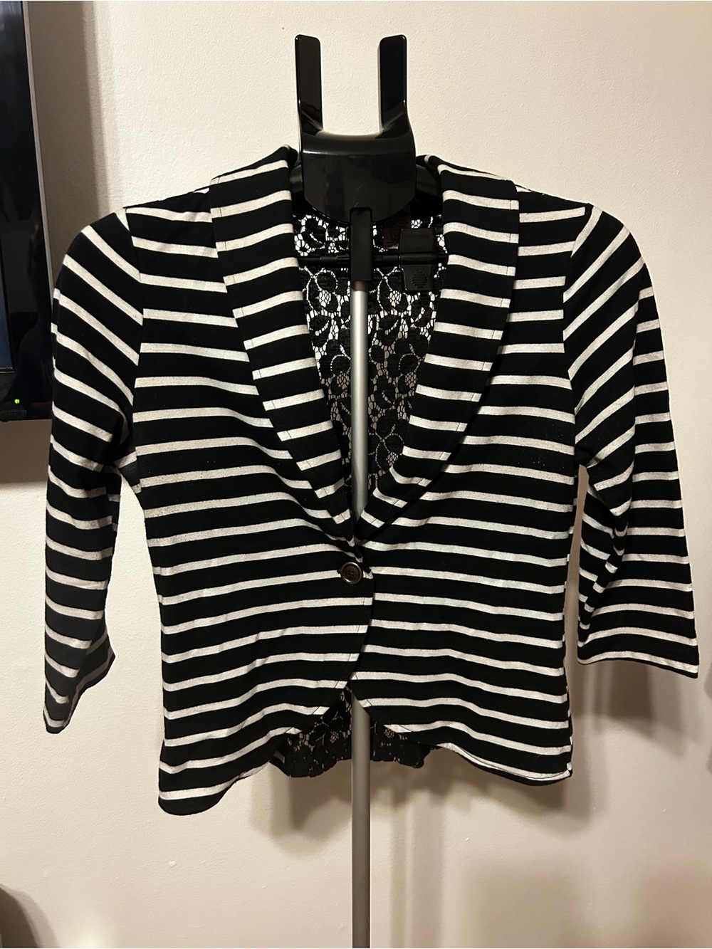 love on a hanger Black & White Striped Blazer